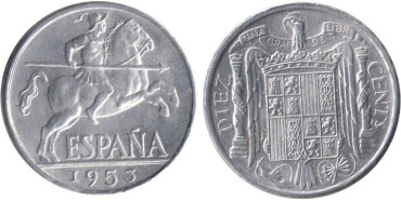 Cy16825L.- 10 Ctm 1953 SC+