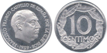 Cy16826M.- 10 Ctm 1959 Proof