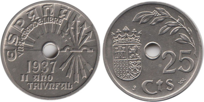 Cy16827K.- 25 Ctm 1937 SC