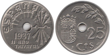 Cy16827K.- 25 Ctm 1937 SC