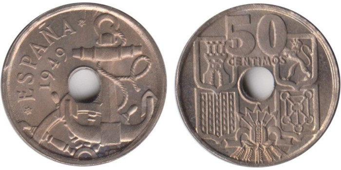 Cy16834L.- 50 Ctm 1949/56 SC +