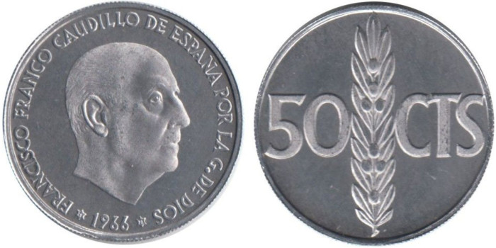 Cy16844M.- 50 Ctm 1966/72 proof