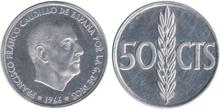 Cy16845M.- 50 Ctm 1966/73 proof