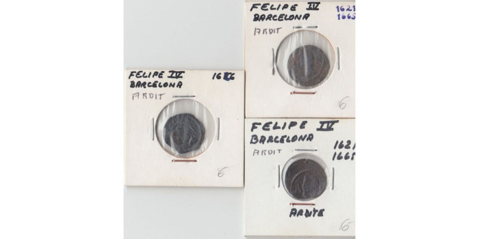 Felipe IV.- Lote Ardites  Barcelona 1621 - 1661