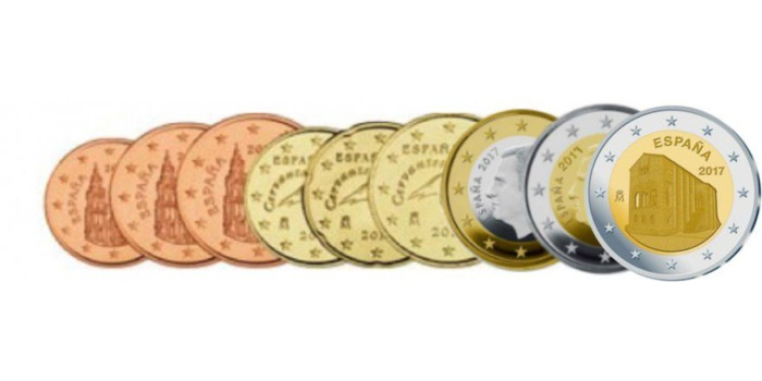 SERIE MONEDAS ESPAÑA 2017 - 9 VALORES