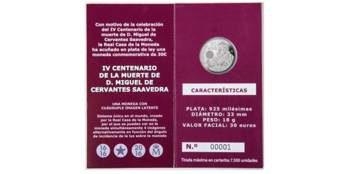 SET OFICIAL ESPAÑA 2016 30 EUROS  "CERVANTES"