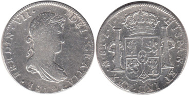 Cy15140.-FERNANDO VII -8 Reales 1819 Mexico JJ, BC , plata