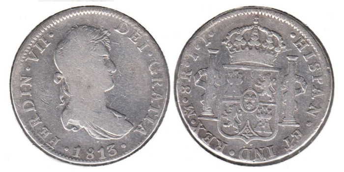 Cy15035.-FERNANDO VII - 8 REALES 1813 MEXICO JJ, - BC