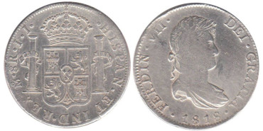 Cy15131.-FERNANDO VII -8 REALES 1818 MEXICO JJ, -BC