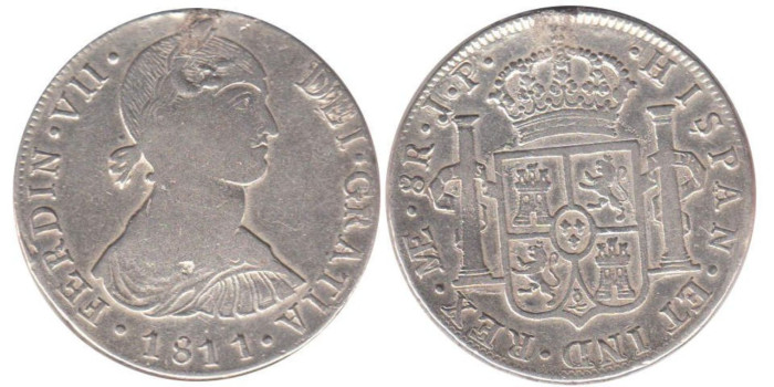 Cy14970.-FERNANDO VII - 8 Reales 1811 Lima J.P. - BC