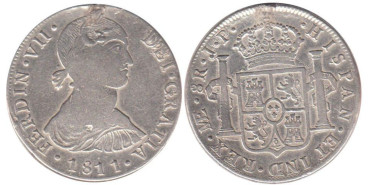 Cy14970.-FERNANDO VII - 8 Reales 1811 Lima J.P. - BC