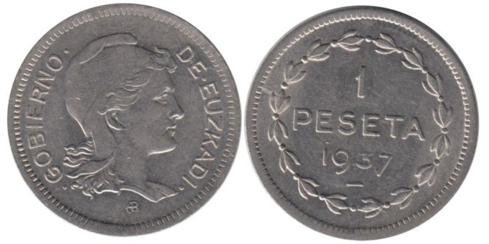 Cy16767H.- Euzkadi 1  Pesetas 1937 EBC
