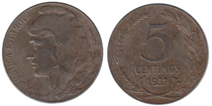 Cy16724E.-IIREPUBLICA - 5 Céntimos 1937 C.P. - MBC