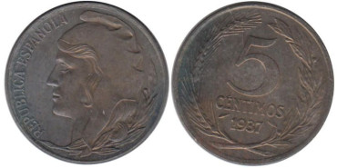 Cy16724K.-IIREPUBLICA -  5 Céntimos 1937 C.P. - SC