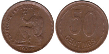 Cy16730H.-IIREPUBLICA - 50 Céntimos 1937/4 EBC