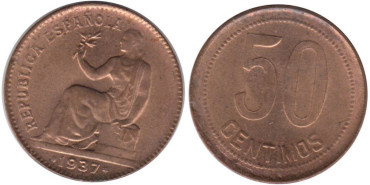 Cy16733K.-IIREPUBLICA - 50 Céntimos 1937/6 SC