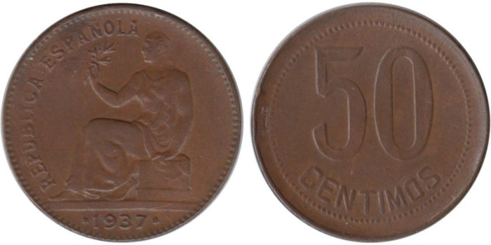 Cy16733G.-IIREPUBLICA - 50 Céntimos 1937/6 MBC