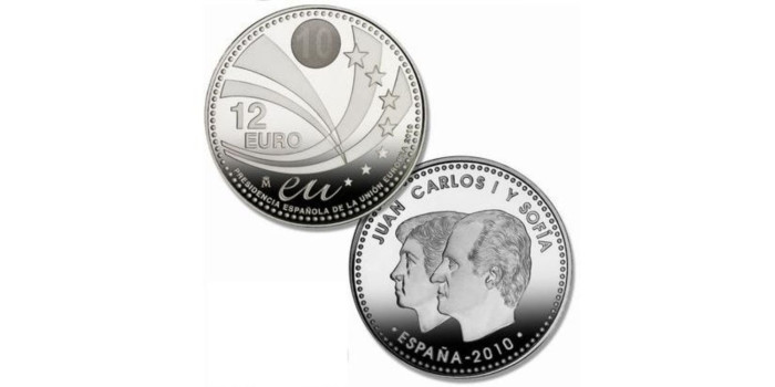 12 EUROS ESPAÑA 2010- PRESIDENCIA, PLATA