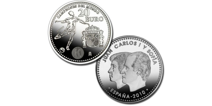 20 EUROS ESPAÑA 2010 -CAMPEONES DEL MUNDO,  PLATA