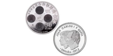 30 EUROS ESPAÑA 2012 - 10º ANIVERSARIO DEL EURO, PLATA
