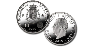30 EUROS ESPAÑA 2013 - 75 Anv JUAN CARLOS I,  PLATA
