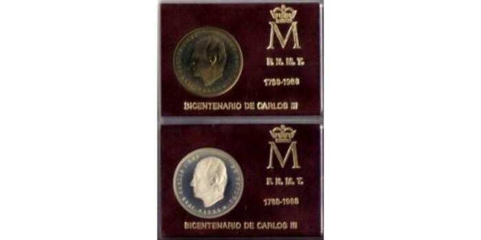 SET OFICIAL FNMT AÑO 1988 Carlos III- Plata y Cobre