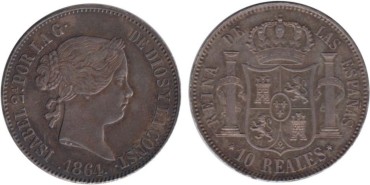 Cy16233.-ISABEL II -  10 Reales 1864 Madrid, EBC