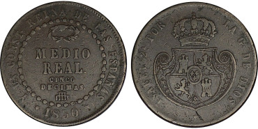 Cy15866F.- ISABEL II - 1/2 REAL 1850 SEGOVIA - BC