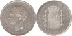 Cy16708K.-ALFONSO XIII - 5 Pesetas 1899 (18,99) SGV, SC plata