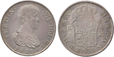 Cy14811.-FERNANDO VII -4 Reales 1811 Valencia, EBC plata