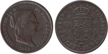 Cy15696.-ISABEL II - 10 CTM. de REAL 1858 Segovia - MBC