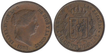 Cy15696.-ISABEL II - 10 CTM. de REAL 1858 Segovia - MBC+