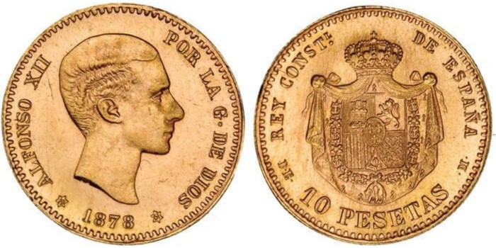Cy16968.- 10 PESETAS 1878  *19 *61. SC - ORO