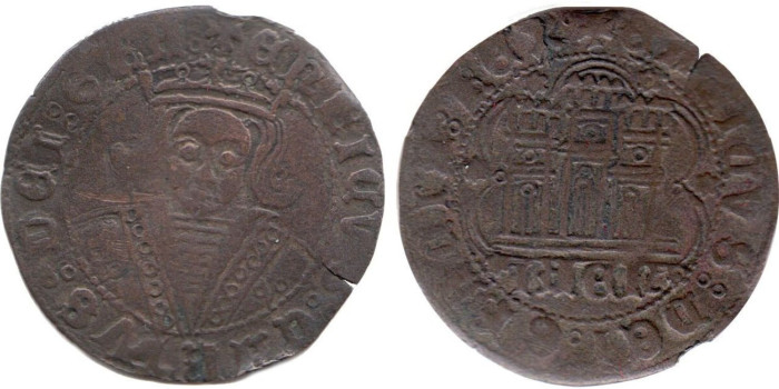 Cy01532.- ENRIQUE IV   1/4 VELLON  JAEN 1454/1474.  EBC