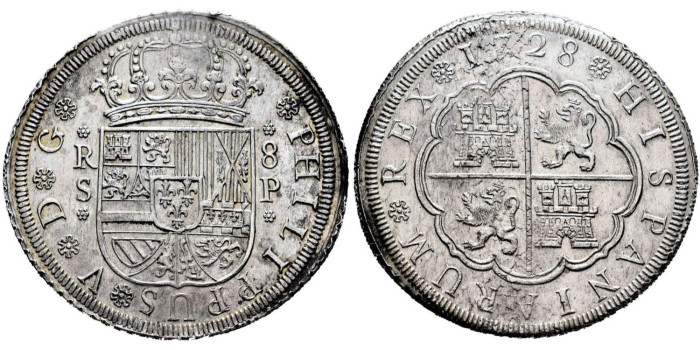Cy08699.- FELIPE V - 8 REALES 1728 SEVILLA P. SC-