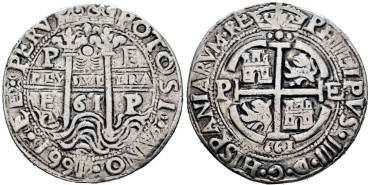 Cy06140.- FELIPE IV  8 REALES  1661 POTOSI. REDONDO. MBC+