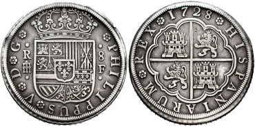Cy08698.- FELIPE V  8 REALES 1728 SEGOVIA F. MBC+