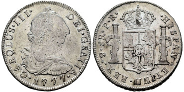 Cy11264.- CARLOS III - 8 REALES  1777 POTOSI P.R.  EBC+