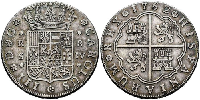 Cy11143.- CARLOS III  8 REALES 1762 SEVILLA J.V.  MBC+