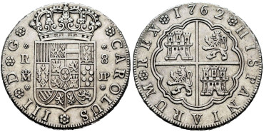 Cy11136.- CARLOS III  8 REALES 1762 MADRID J.P.  EBC-