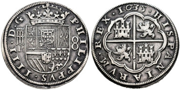 Cy05930.- FELIPE IV 8 REALES 1635 SEGOVIA R.  MBC+