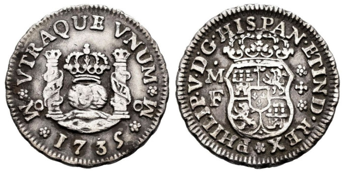 Cy07714.- FELIPE V - 1/2 Real 1735 México  - MBC