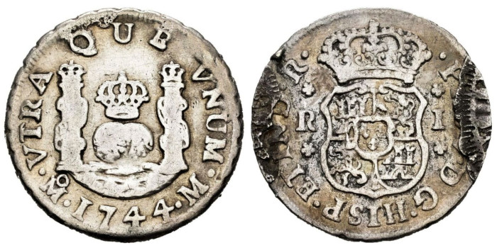Cy08024.- FELIPE V. - 1 Real 1744 México M - MBC