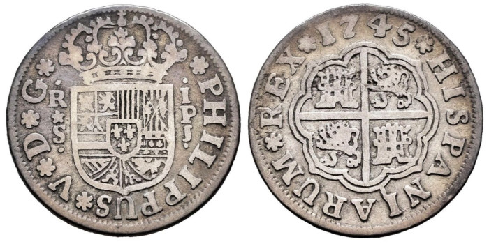 Cy08033.- FELIPE V - 1 Real 1745 Sevilla P J- MBC