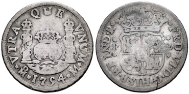 Cy09704.-FERNANDO VI - 2 Reales 1754 Mexico M - BC-