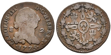 Cy10226.-CARLOS III - 2 Maravedis 1775 Segovia - MBC