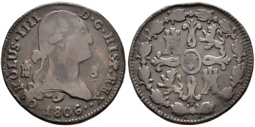 Cy12300.-CARLOS IV - 8 Maravedi 1806 Segovia - MBC+