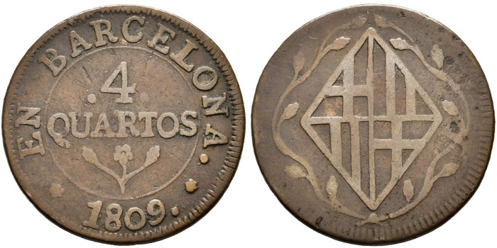 Cy13798.-JOSE NAPOLEON - 4 Quarto 1809 Barcelona - MBC-