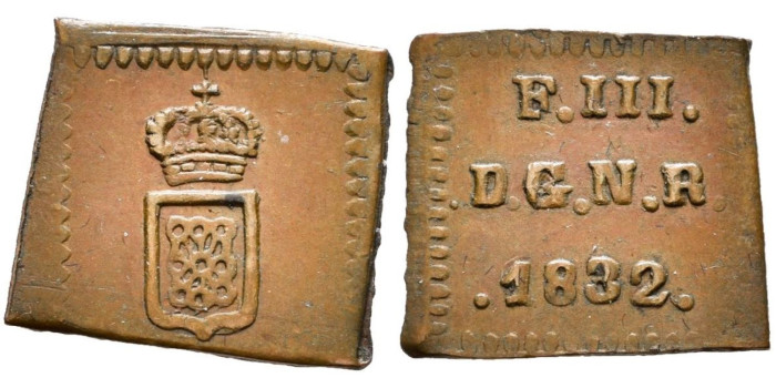 Cy13895.-FERNANDO VII -1/2 Maravedi 1832 Pamplona - SC