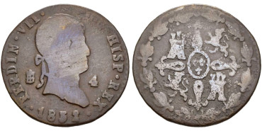 Cy14030.-FERNANDO VII -4 Maravedis 1832 Segovia - BC